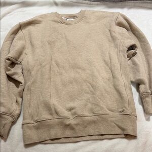 TNA Aritzia Tan/Beige soft Oversized Crewneck Sweatfleece